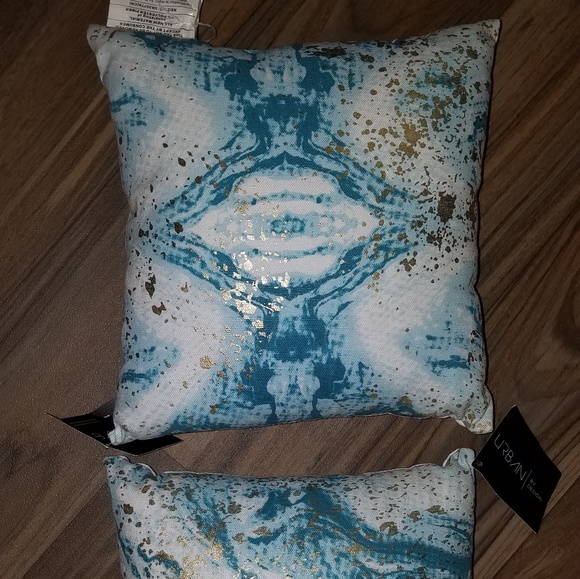 teal and gold throw